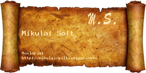 Mikulai Solt névjegykártya
